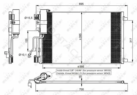 Радиатор кондиционера NRF 35974