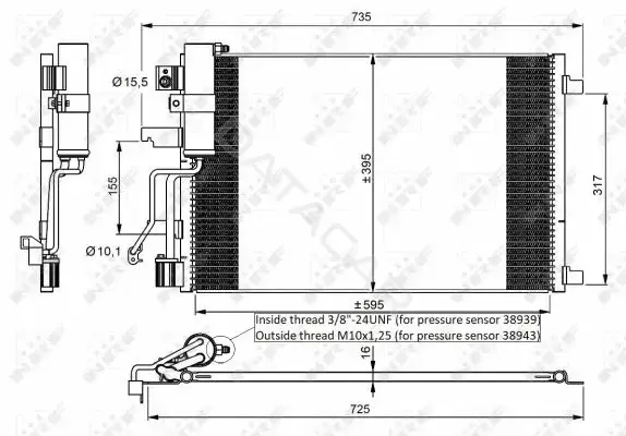 Радиатор кондиционера NRF 35975
