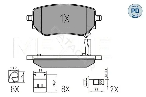 Тормозные колодки MEYLE 0252286118/PD