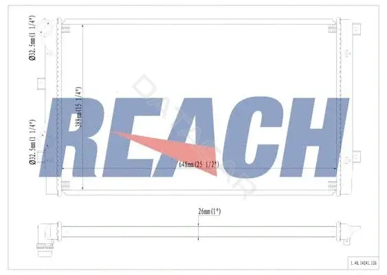 Радиатор охлаждения REACH 1.40.14241.126