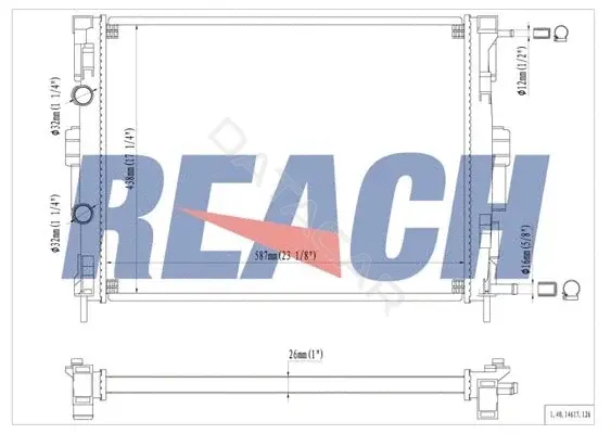 Радиатор охлаждения REACH 1.40.14617.126