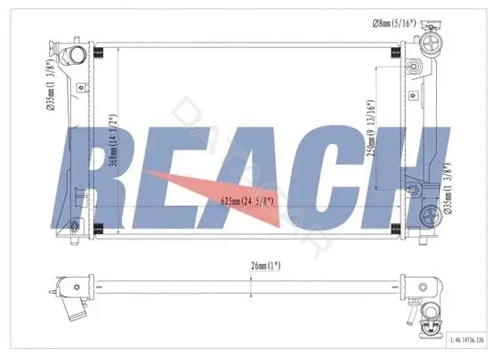 Радиатор охлаждения REACH 1.40.14736.126