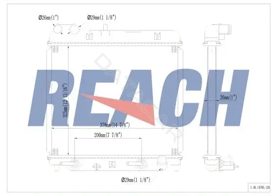 Радиатор охлаждения REACH 1.40.14785.126
