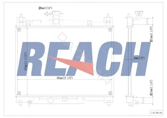 Радиатор охлаждения REACH 1.40.15043.016