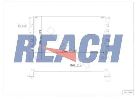 Радиатор охлаждения REACH 1.40.15137.534