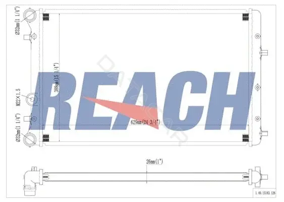 Радиатор охлаждения REACH 1.40.15183.126