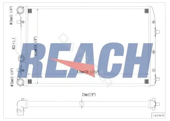 Радиатор охлаждения REACH 1.40.15183.523