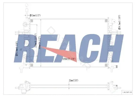 Радиатор охлаждения REACH 1.40.15657.122
