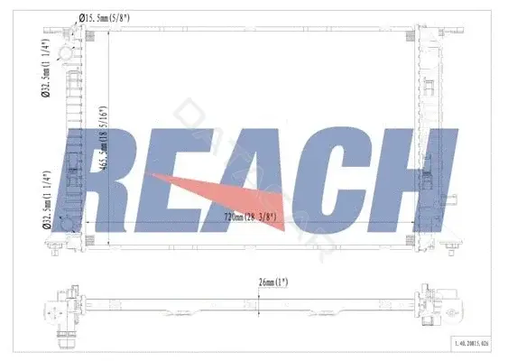 Радиатор охлаждения REACH 1.40.20815.026