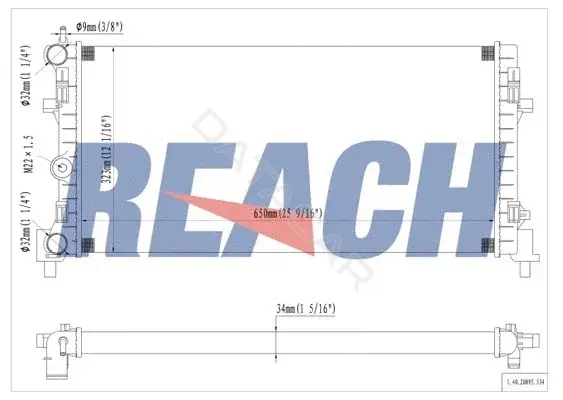 Радиатор охлаждения REACH 1.40.20895.534