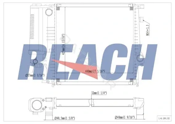 Радиатор охлаждения REACH 1.41.1295.132