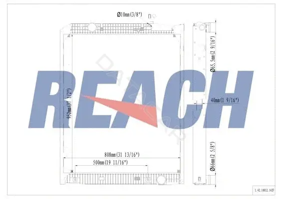 Радиатор охлаждения REACH 1.42.10012.142F