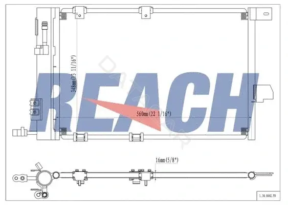 Радиатор кондиционера REACH 1.30.0002.PD