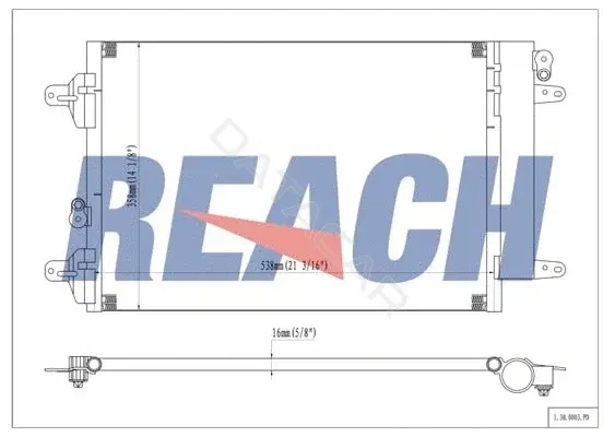 Радиатор кондиционера REACH 1.30.0003.PD