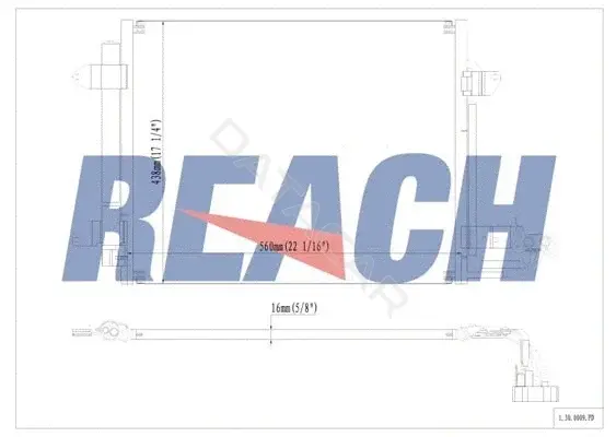 Радиатор кондиционера REACH 1.30.0009.PD