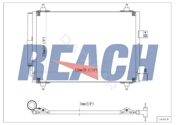 Радиатор кондиционера REACH 1.30.0195.PD