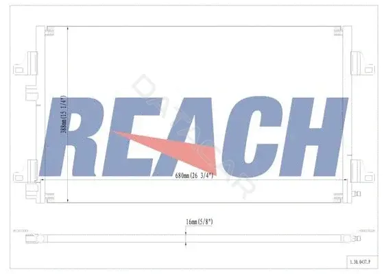 Радиатор кондиционера REACH 1.30.0437.P