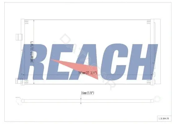 Радиатор кондиционера REACH 1.30.0844.PD