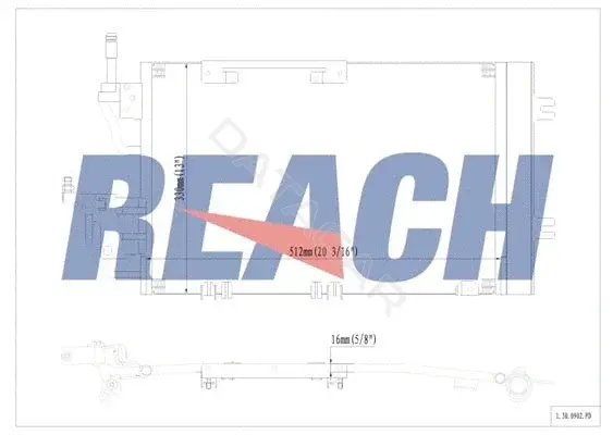 Радиатор кондиционера REACH 1.30.0902.PD