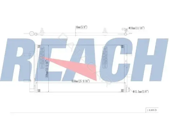 Радиатор кондиционера REACH 1.30.0970.PD
