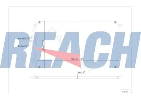Радиатор кондиционера REACH 1.30.9897.P
