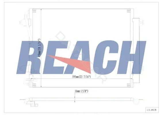 Радиатор кондиционера REACH 1.31.3493.PD