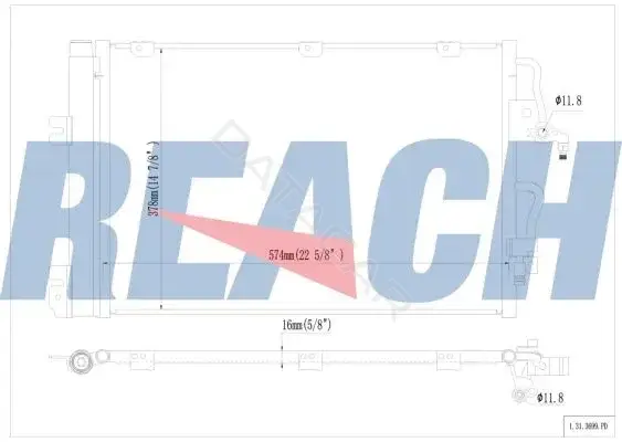 Радиатор кондиционера REACH 1.31.3699.PD