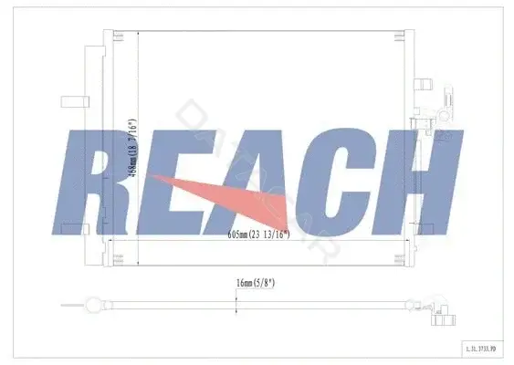 Радиатор кондиционера REACH 1.31.3733.PD