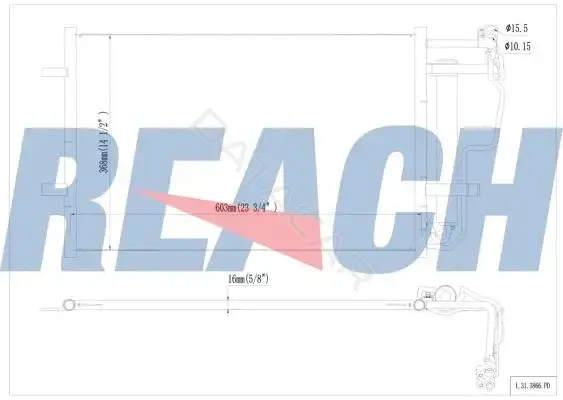 Радиатор кондиционера REACH 1.31.3866.PD