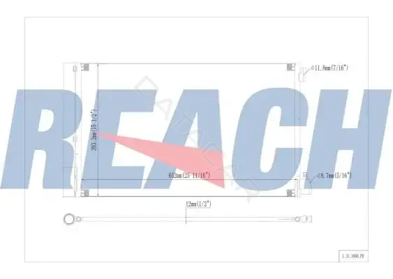 Радиатор кондиционера REACH 1.31.3890.PD