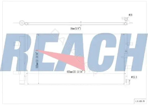 Радиатор кондиционера REACH 1.31.4281.PD
