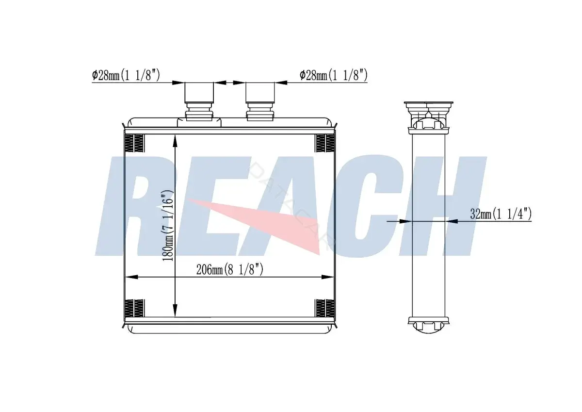 Радиатор печки REACH 1.18.11962