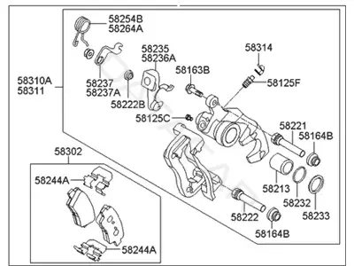Суппорт тормозной HYUNDAI/KIA/MOBIS 583001R300