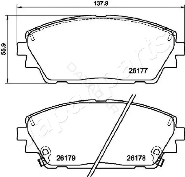 Тормозные колодки JAPANPARTS PA-3002AF