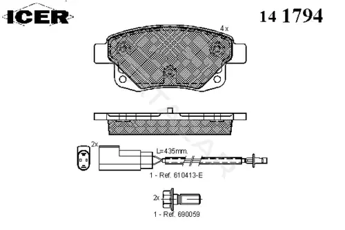 Тормозные колодки ICER 141794
