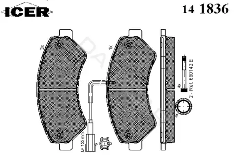 Тормозные колодки ICER 141836