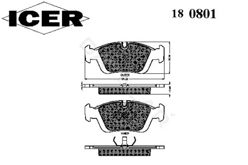 Тормозные колодки ICER 180801