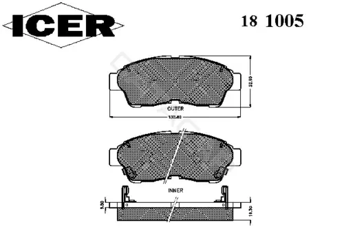 Тормозные колодки ICER 181005