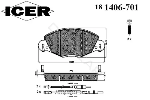 Тормозные колодки ICER 181406-701