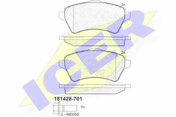 Тормозные колодки ICER 181428-701