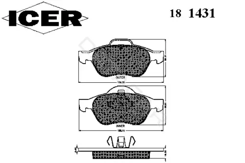 Тормозные колодки ICER 181431