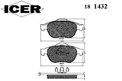 Тормозные колодки ICER 181432