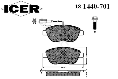 Тормозные колодки ICER 181440-701