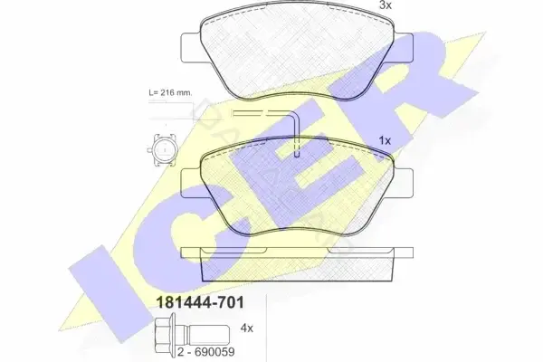 Тормозные колодки ICER 181444-701
