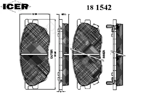 Тормозные колодки ICER 181542