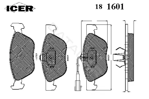 Тормозные колодки ICER 181601