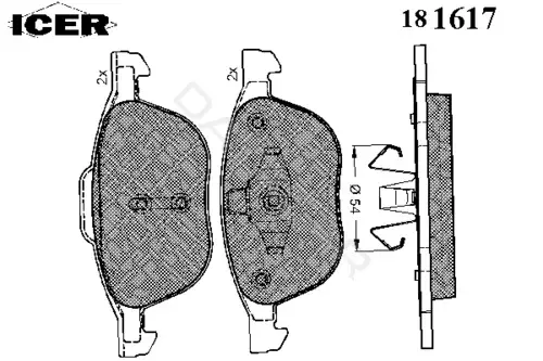 Тормозные колодки ICER 181617