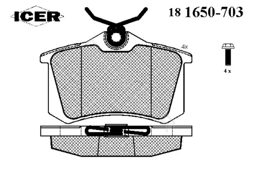 Тормозные колодки ICER 181650-703