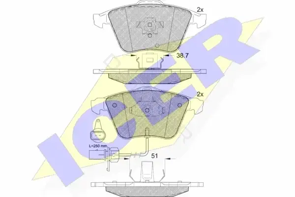Тормозные колодки ICER 181654