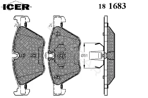 Тормозные колодки ICER 181683